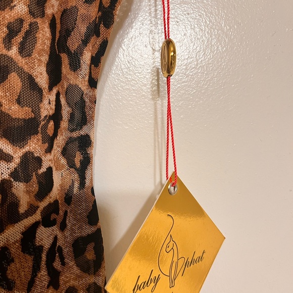 BABY PHAT Black Leopard-Print Mesh T-Shirt/Top - very cute and stretchy! - Picture 5 of 6